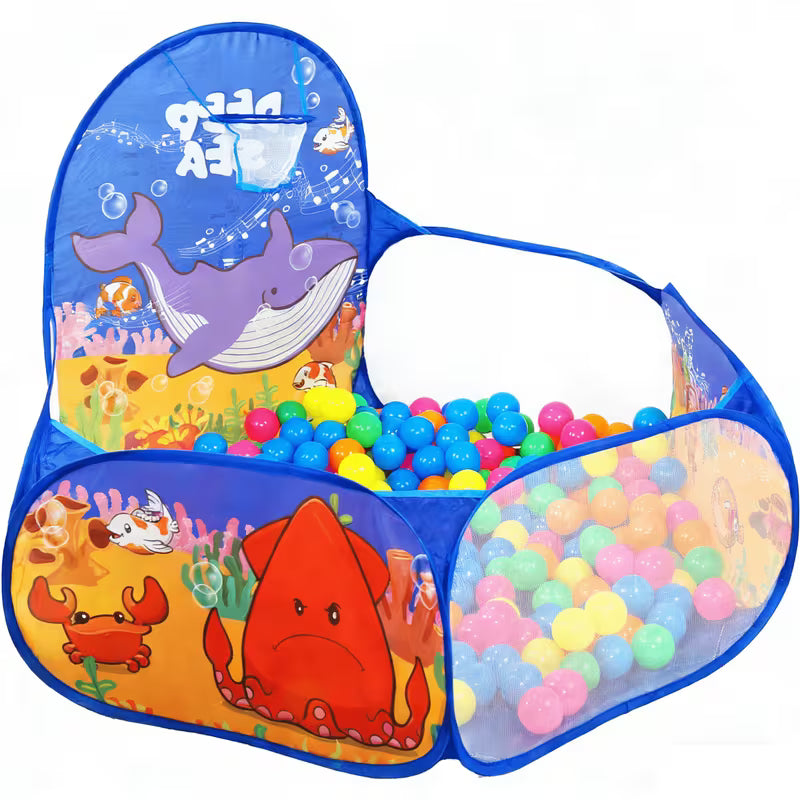 Foldable 1.2m Baby/Kids/Toddlers Ball Pit Includes Ball Toss Ring and Safety Enclosure