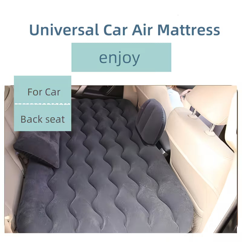 Car Backseat Inflatable Mattress (High Quality Portable Air-Bed w/ 2 Pillows)