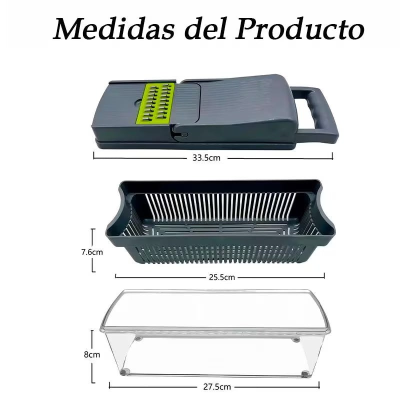 Multifunctional Vegetable Cutter with Gray Container