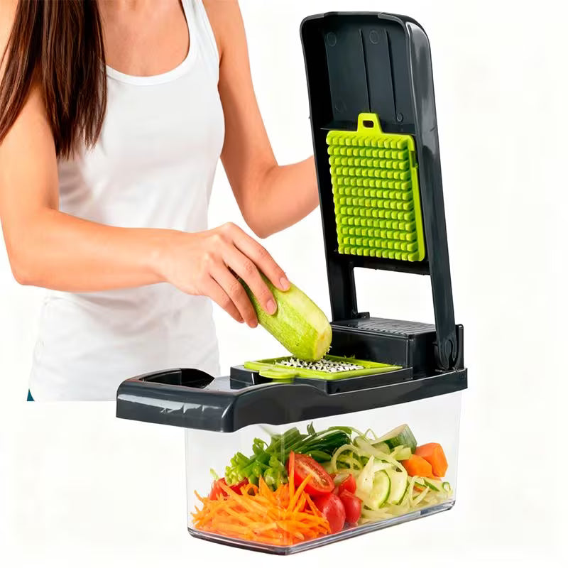 Multifunctional Vegetable Cutter with Gray Container