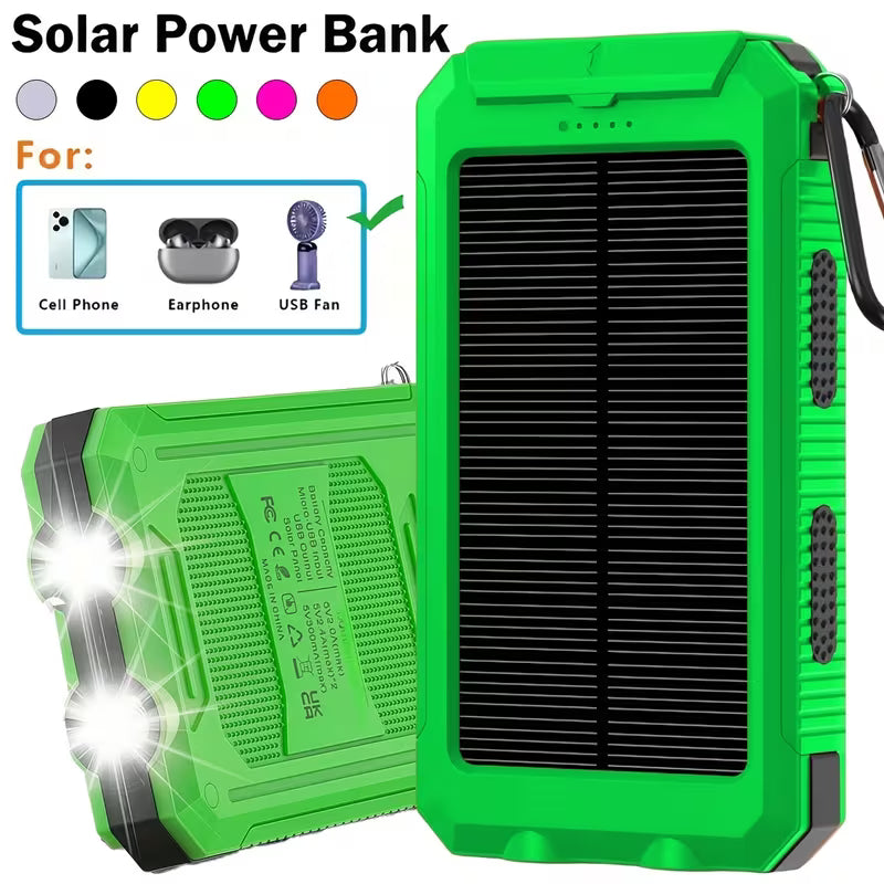 Solar Power Bank USB INPUT 12800MAh/Ultra Bright Flashlight and Compass Integrated