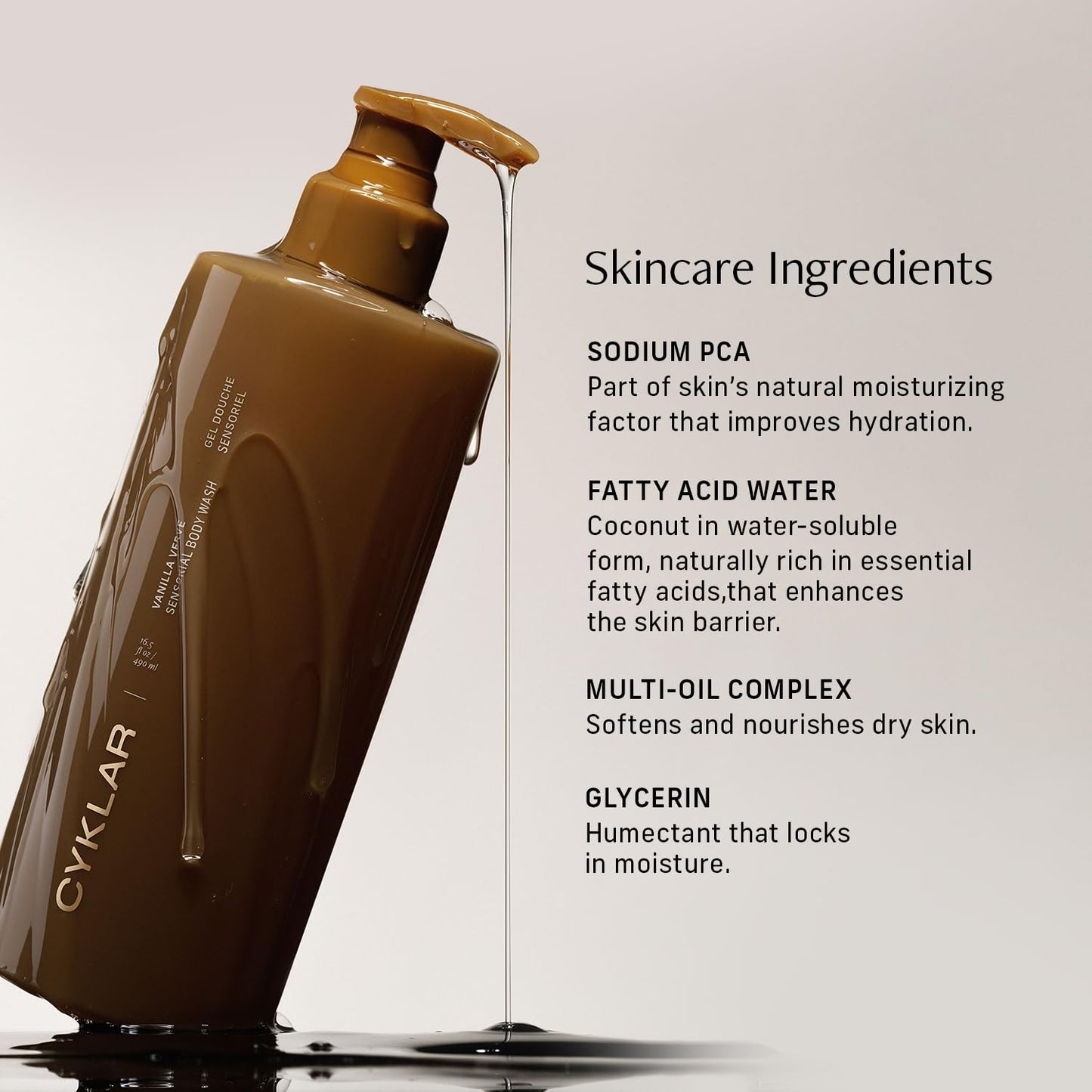 CYKLAR  Vanilla Verve Sensorial Body Wash for Moisture Barrier
