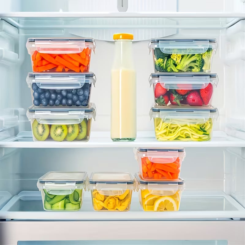 (4 Containers + 4 Lids) Multi-Size Food Storage Containers with Airtight Lids - Suitable for Storing a Variety of Foods Such As Fruits, Vegetables, Pasta, Etc. - Microwaveable,