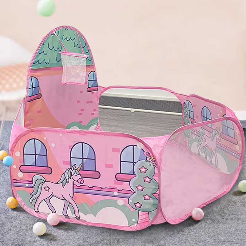 Foldable 1.2m Baby/Kids/Toddlers Ball Pit Includes Ball Toss Ring and Safety Enclosure