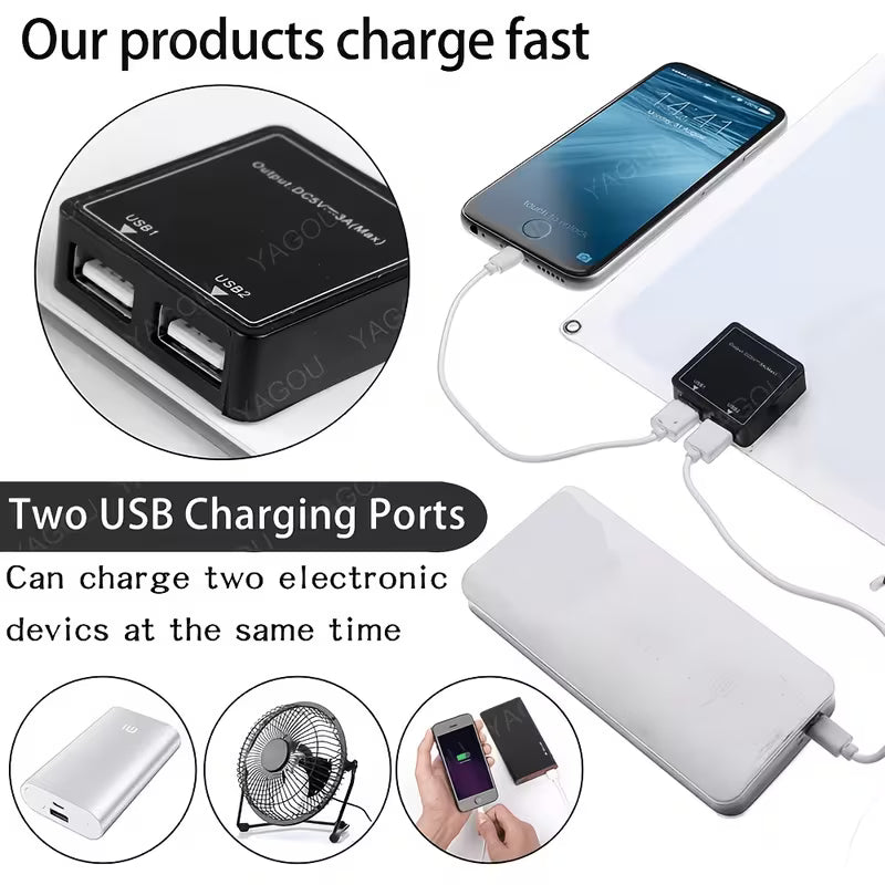60W OUTDOOR FRIENDLY PORTABLE CHARGER 2X USB PORTS