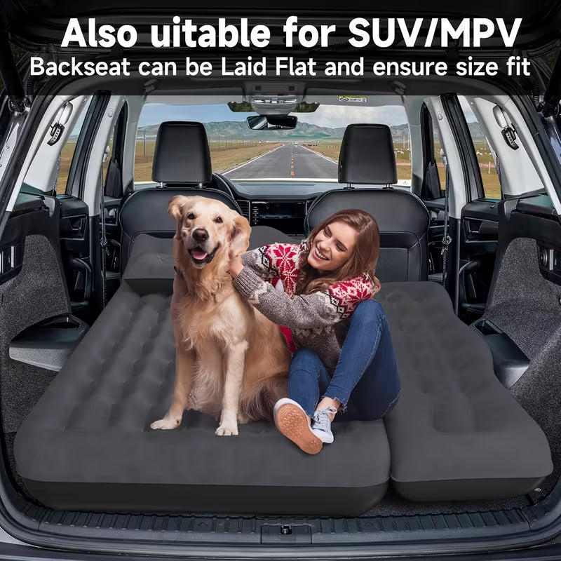 Car Backseat Inflatable Mattress (High Quality Portable Air-Bed w/ 2 Pillows)