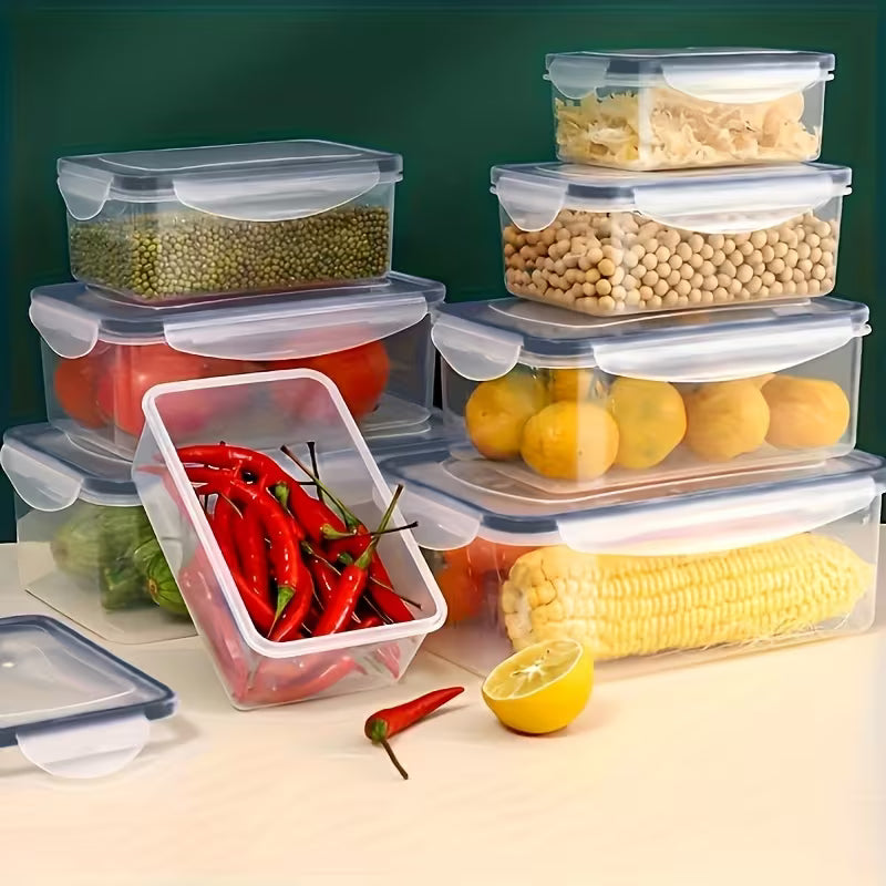 (4 Containers + 4 Lids) Multi-Size Food Storage Containers with Airtight Lids - Suitable for Storing a Variety of Foods Such As Fruits, Vegetables, Pasta, Etc. - Microwaveable,