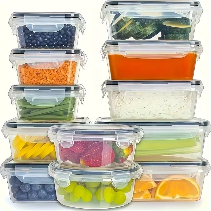 (4 Containers + 4 Lids) Multi-Size Food Storage Containers with Airtight Lids - Suitable for Storing a Variety of Foods Such As Fruits, Vegetables, Pasta, Etc. - Microwaveable,