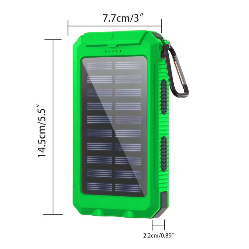 Solar Power Bank USB INPUT 12800MAh/Ultra Bright Flashlight and Compass Integrated