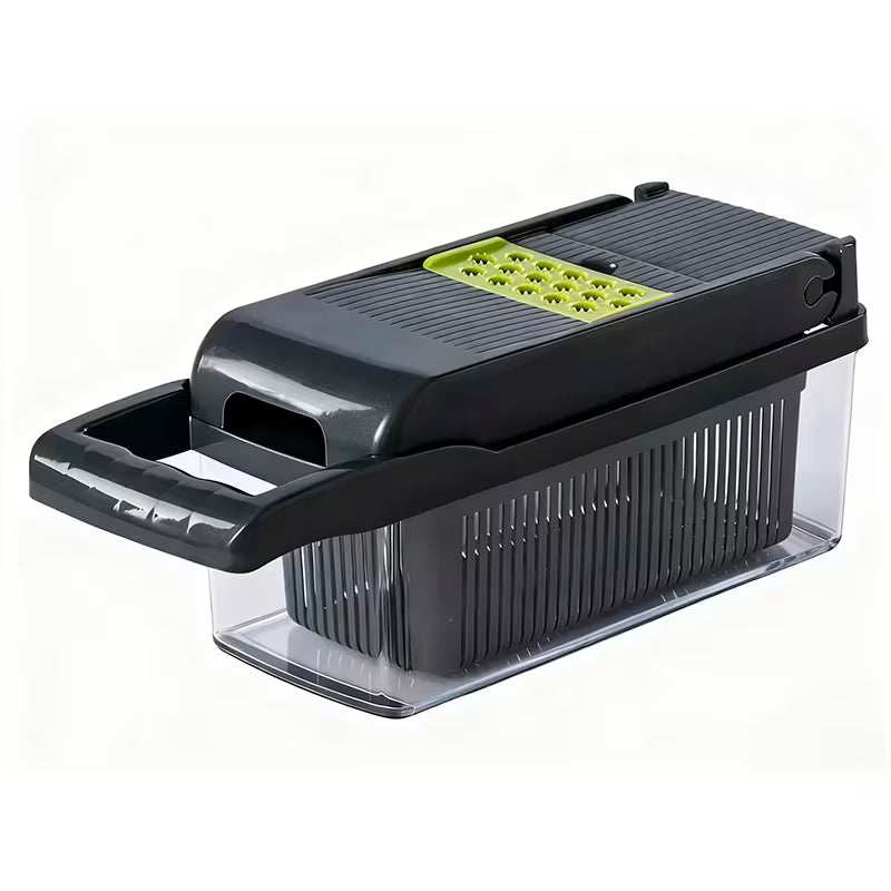 Multifunctional Vegetable Cutter with Gray Container