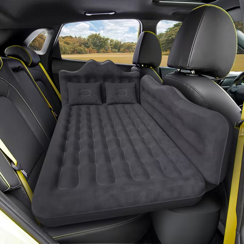 Car Backseat Inflatable Mattress (High Quality Portable Air-Bed w/ 2 Pillows)